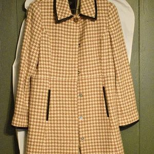 Coach houndstooth dress coat with matching hat